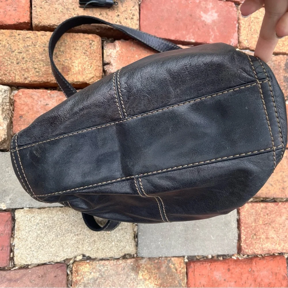 Fossil Black Canvas Tote & Wallet with Silver Accents - Picture 3 of 10